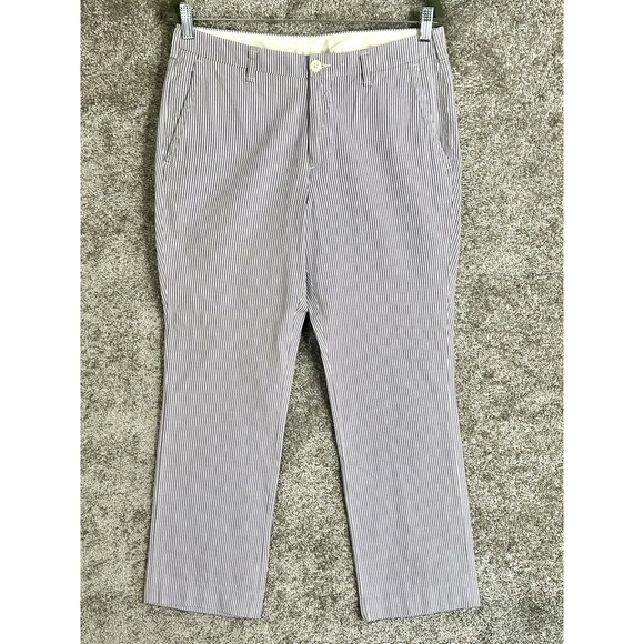 Bonobos Straight Fit Chino Pants Mens 31x34 Purple Striped Lightweight (EUC) - Picture 1 of 10